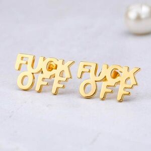 Gold Plated F-Off earrings